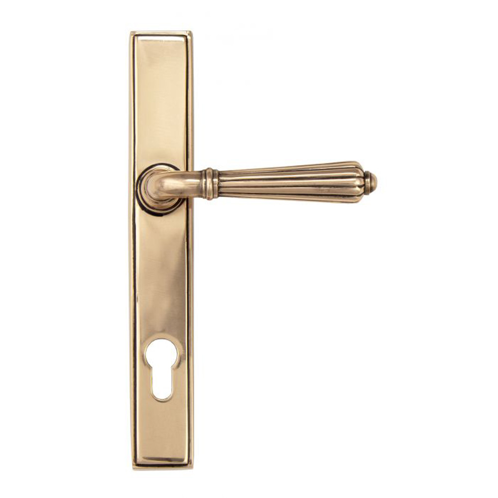 From the Anvil Hinton Slimline Lever Espag. Lock Set - Polished Bronze - (Sold in Pairs)